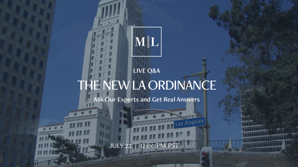 Live Q&A: The New LA Ordinance, July 22, 2021